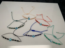 Load image into Gallery viewer, Glass Beaded Evil Eye Cord Bracelet