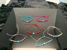Load image into Gallery viewer, Glass Beaded Evil Eye Cord Bracelet