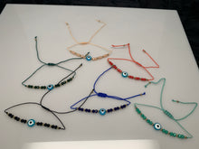 Load image into Gallery viewer, Glass Beaded Evil Eye Cord Bracelet
